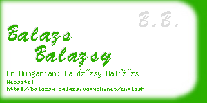 balazs balazsy business card